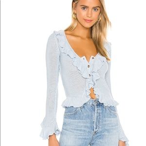 LPA Ruffle Sweater Cardigan